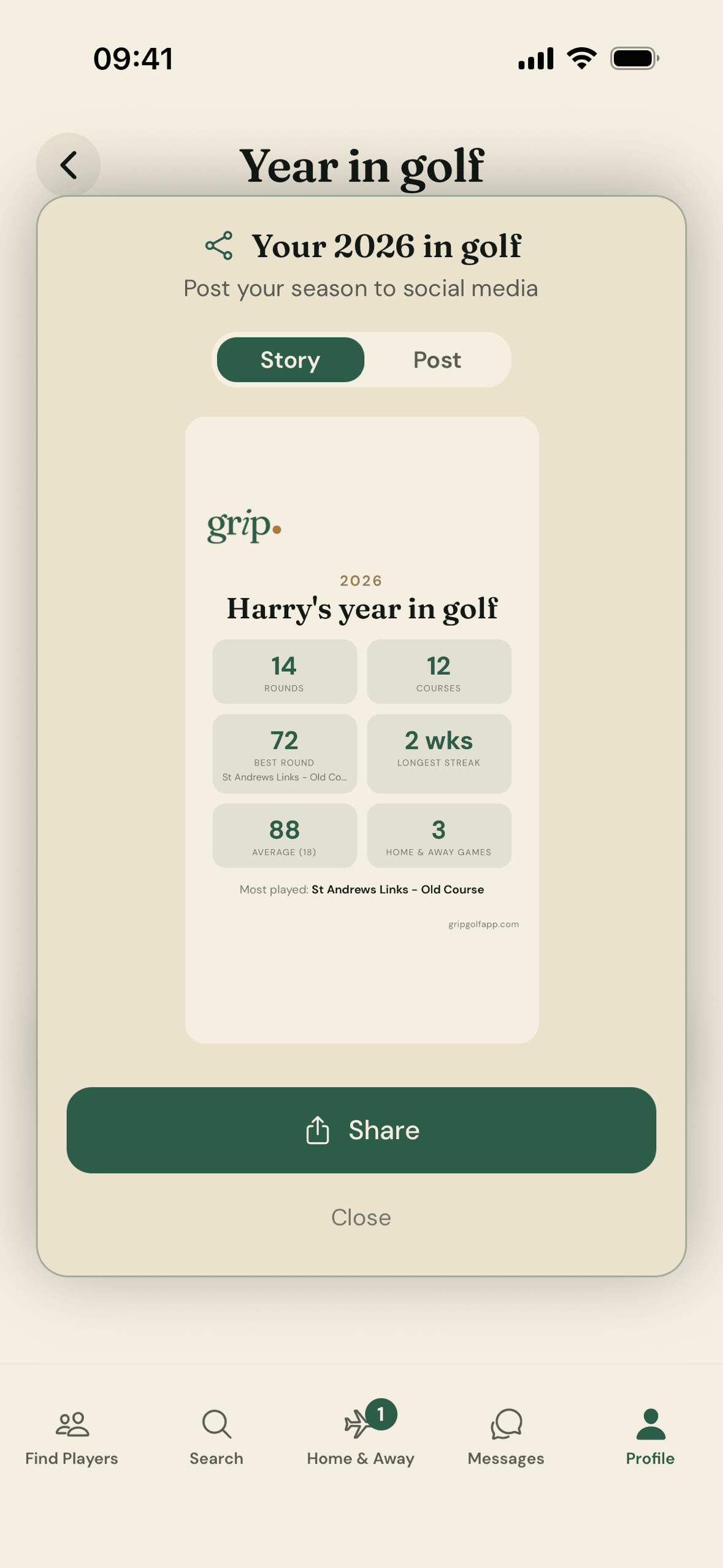 Grip share card